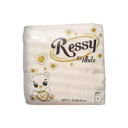 Снимка на Салфетки RESSY 33х33*25бр Бяла