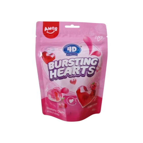 Снимка на Бонбони AMOS Hearts 65гр*36 Ягода и череша